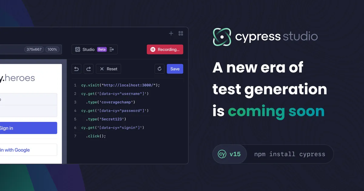 Cypress Studio: A new era of test generation is coming soon. #cypress-v1