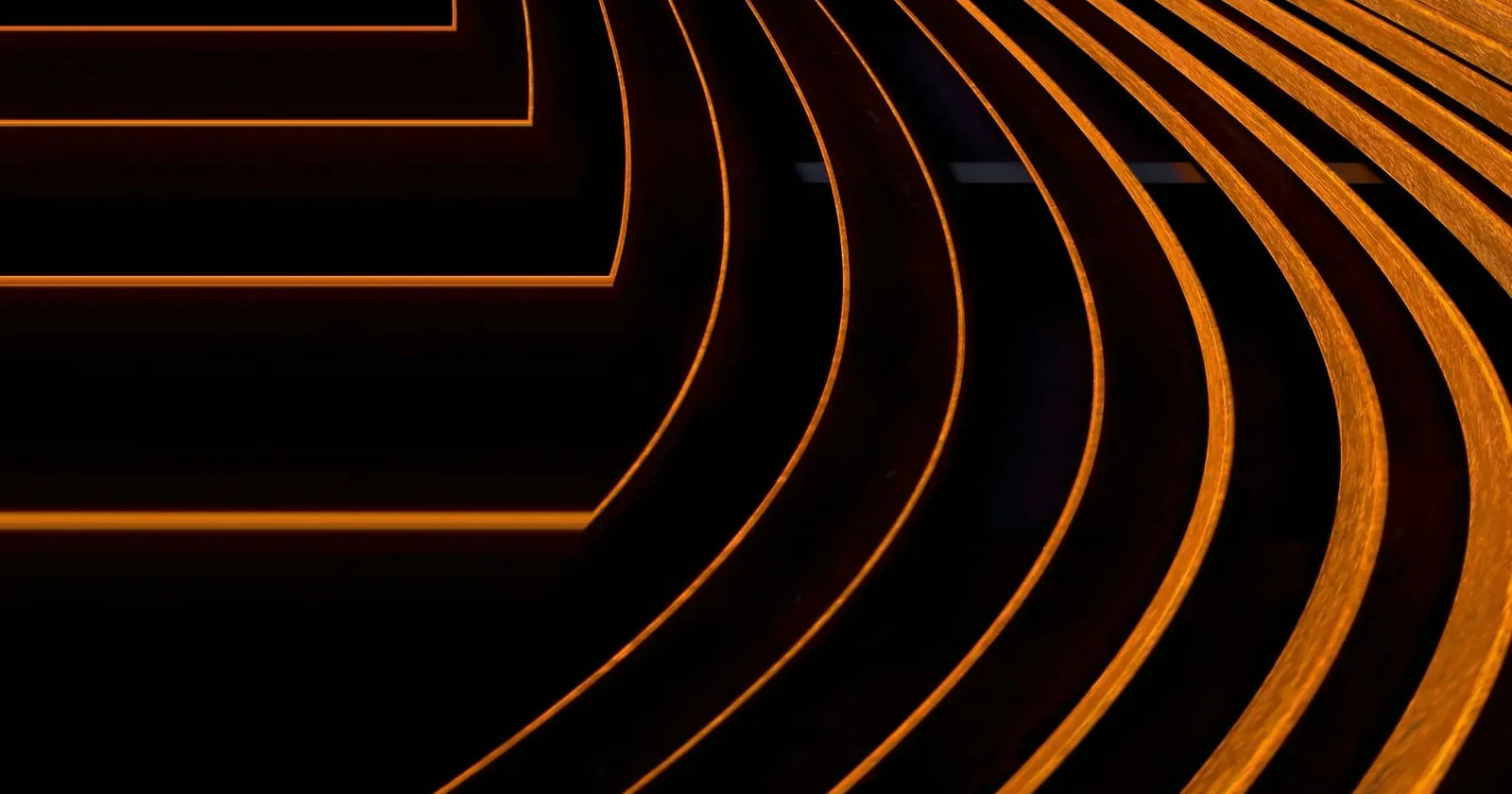 An abstract of curved, rusted metal